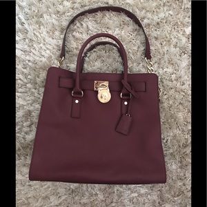 Maroon/Burgundy Michael Kors Hamilton Tote